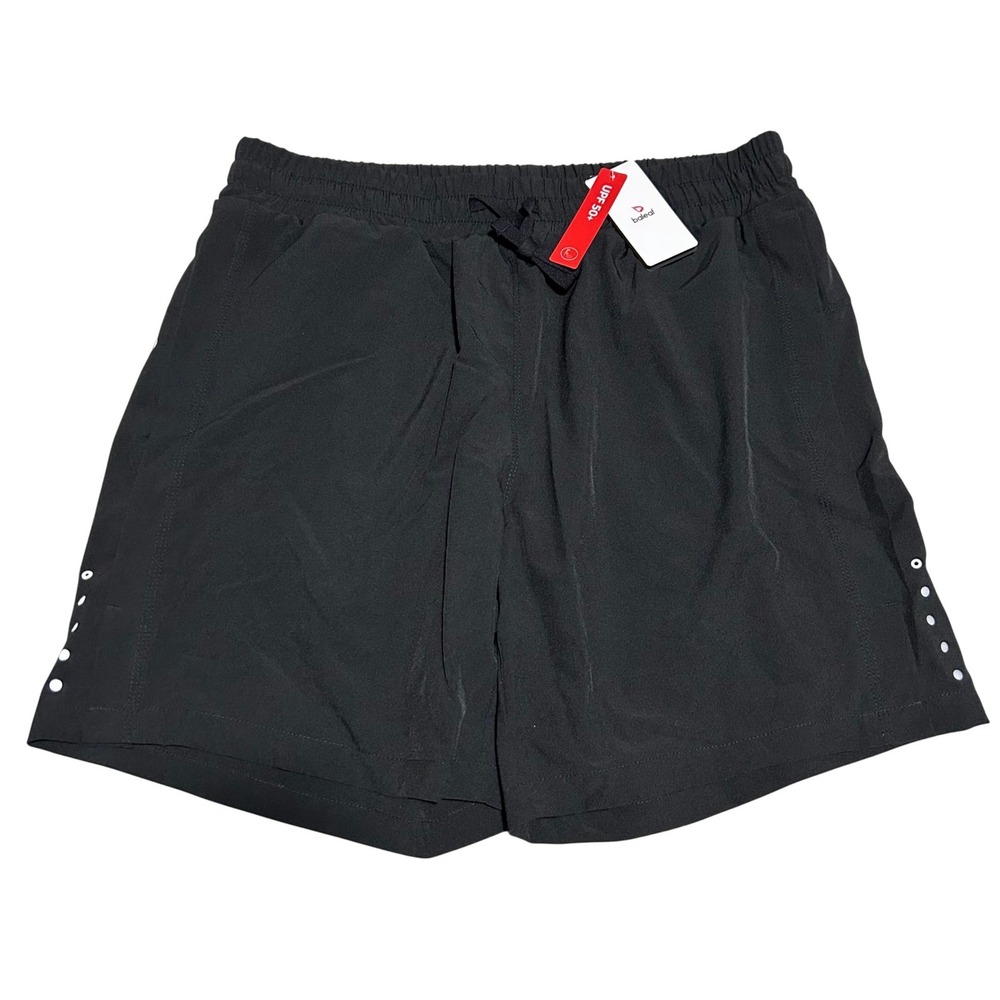 NWT Baleaf Athletic Shorts Mens L 5in Black UPF 50+ Reflective Running Gym